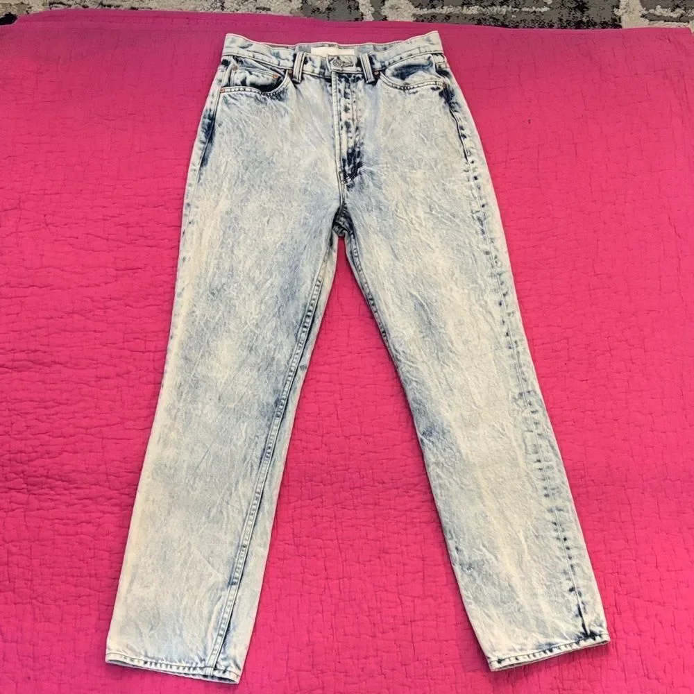 Mother Women's High Rise Acid Wash Jeans, size 26